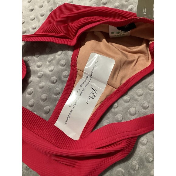 J. Crew Dark Pink Textured Ribbed Bikini Swim Bottom S - Picture 6 of 6